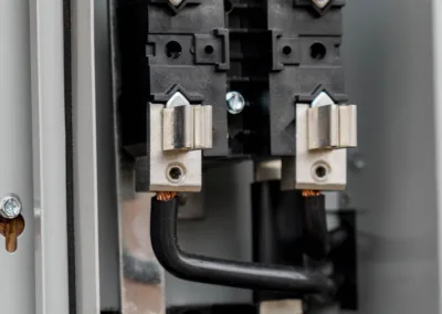 An electrical disconnect switch with visible wiring and connectors.