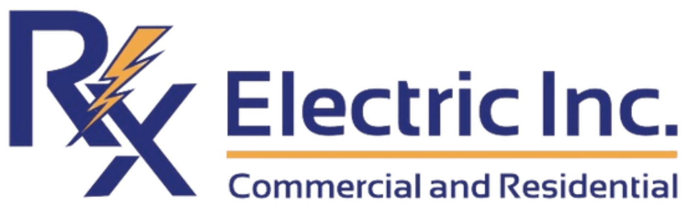Logo of rx electric inc., indicating they provide commercial and residential electrical services.